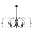 Hubbardton Forge 2024 Ink Modern Brass Clear Glass (ZM) Multi Optic 8-Light Oval Pendant