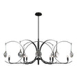 Hubbardton Forge 2024 Ink Sterling Clear Glass (ZM) Multi Optic 8-Light Oval Pendant