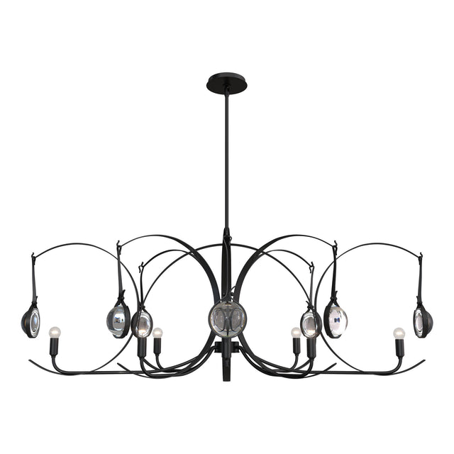 Hubbardton Forge 2024 Ink Ink Clear Glass (ZM) Multi Optic 8-Light Oval Pendant