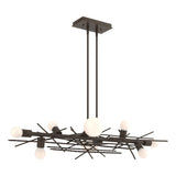 Hubbardton Forge 2024 Bronze Multi Brindille 8-Light Linear Pendant