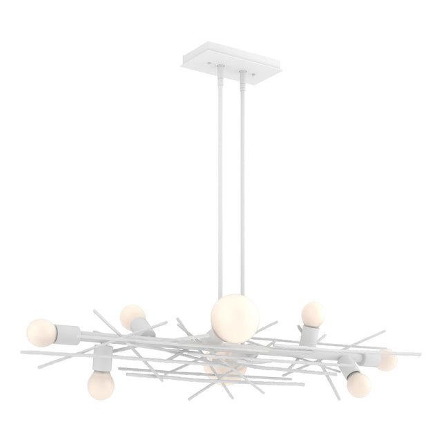 Hubbardton Forge 2024 White Multi Brindille 8-Light Linear Pendant