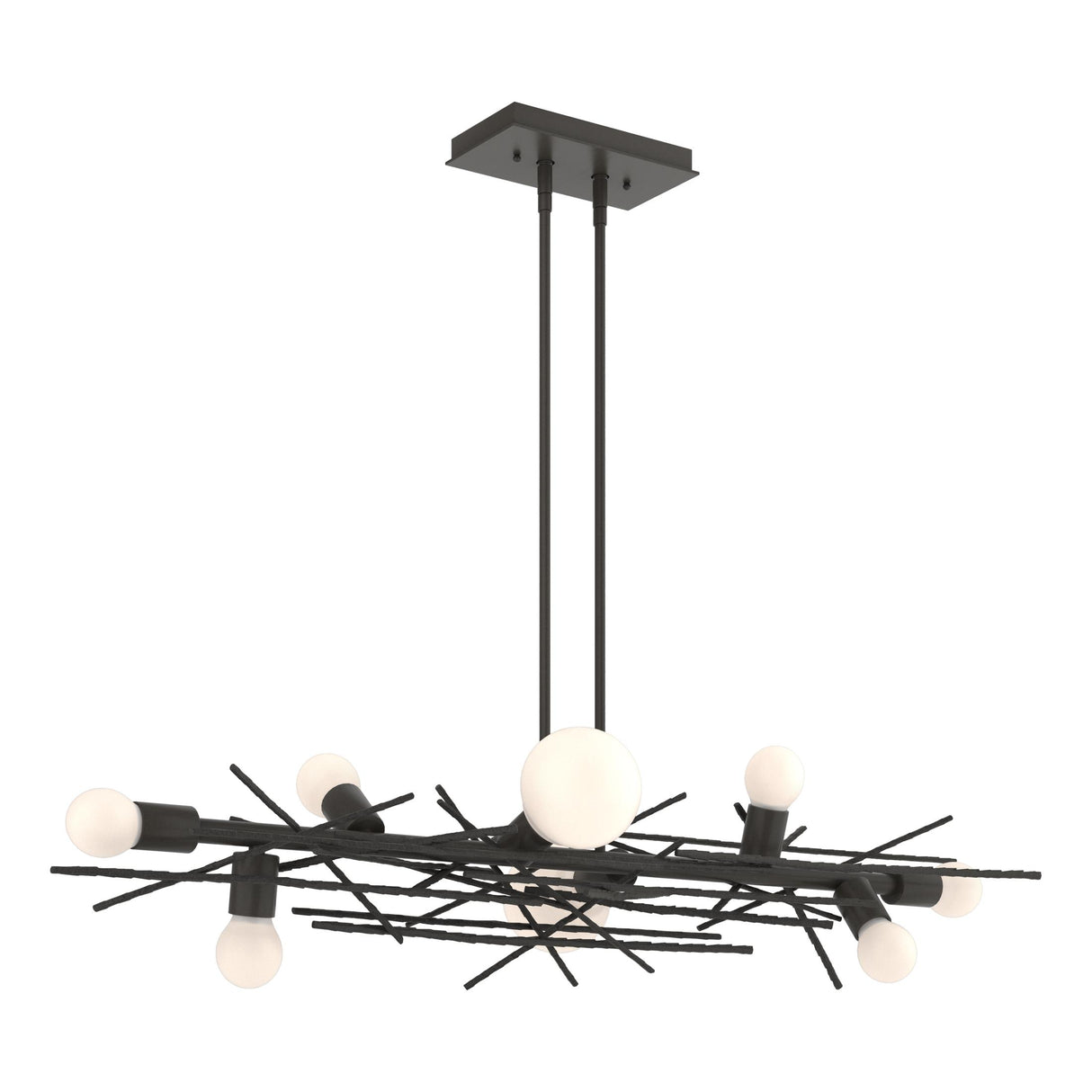 Hubbardton Forge 2024 Dark Smoke Multi Brindille 8-Light Linear Pendant