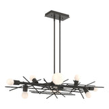 Hubbardton Forge 2024 Dark Smoke Multi Brindille 8-Light Linear Pendant