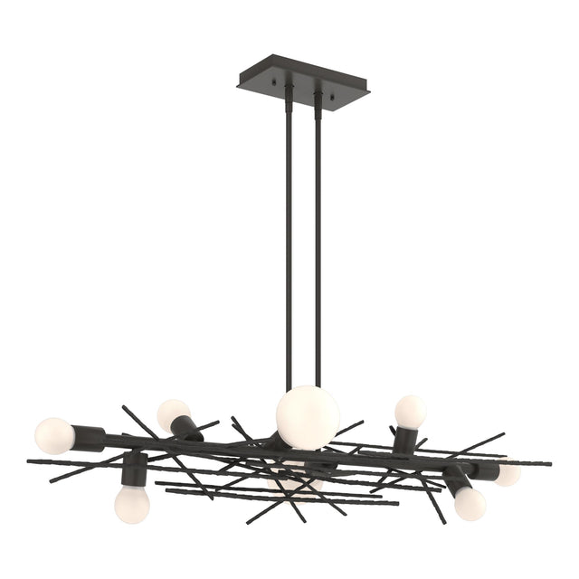 Hubbardton Forge 2024 Dark Smoke Multi Brindille 8-Light Linear Pendant