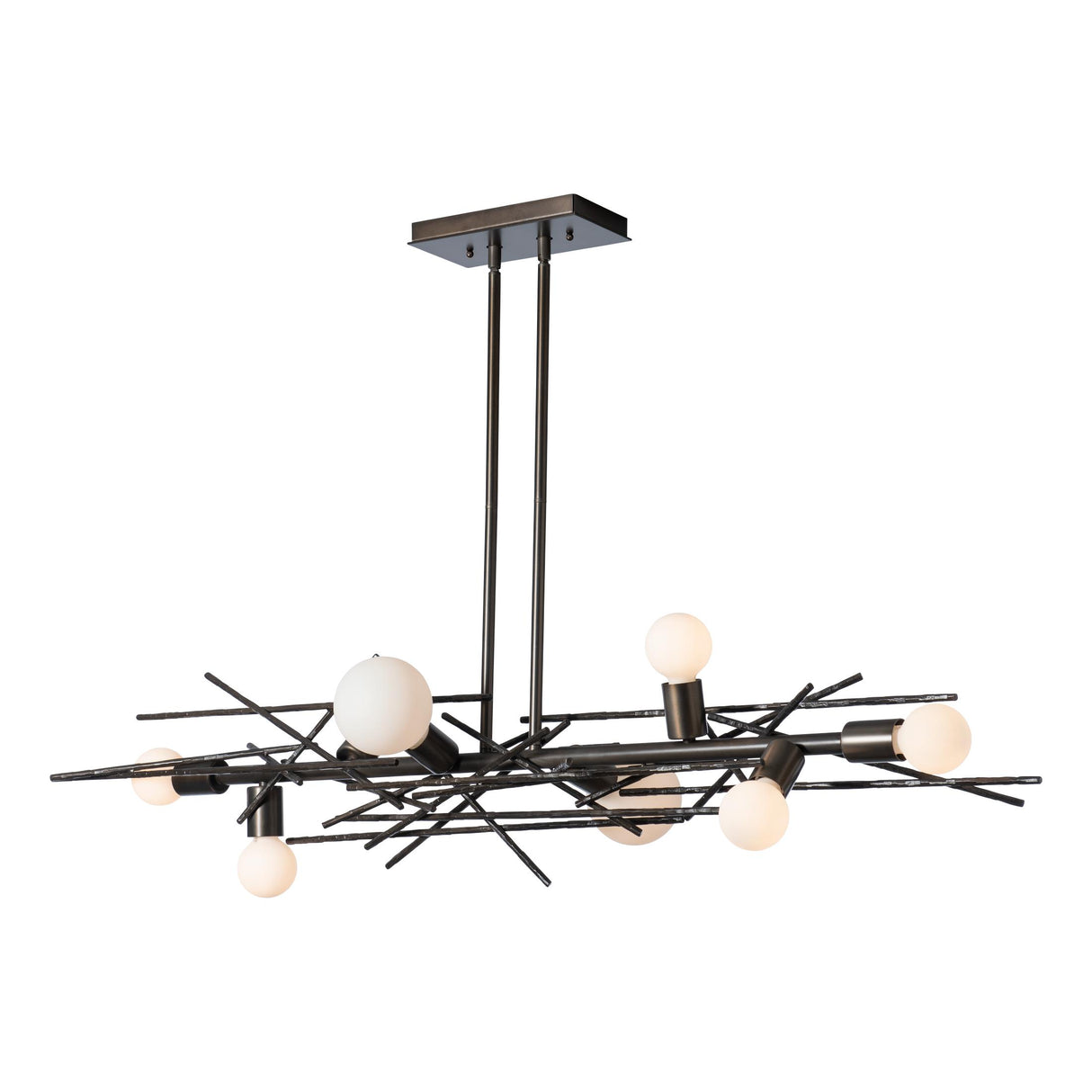 Hubbardton Forge 2024 Dark Smoke Multi Brindille 8-Light Linear Pendant