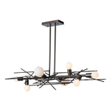 Hubbardton Forge 2024 Dark Smoke Multi Brindille 8-Light Linear Pendant