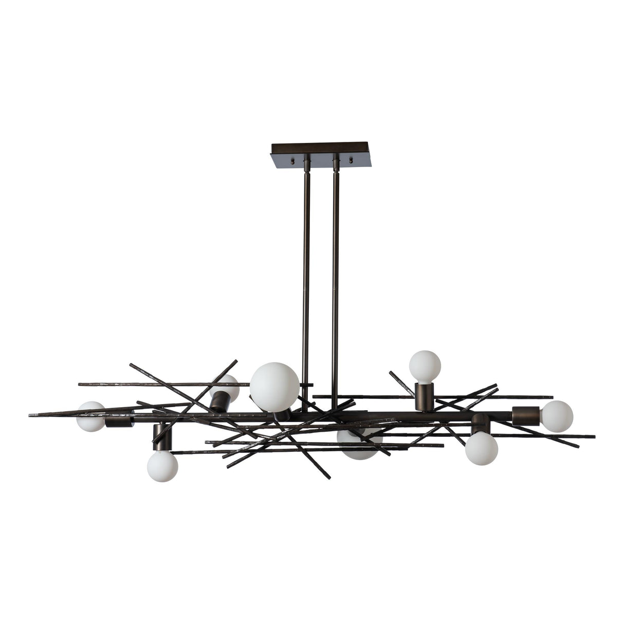 Hubbardton Forge 2024 Dark Smoke Multi Brindille 8-Light Linear Pendant