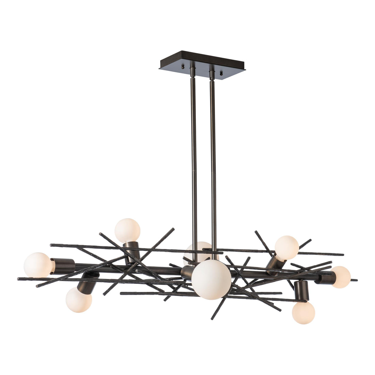 Hubbardton Forge 2024 Dark Smoke Multi Brindille 8-Light Linear Pendant