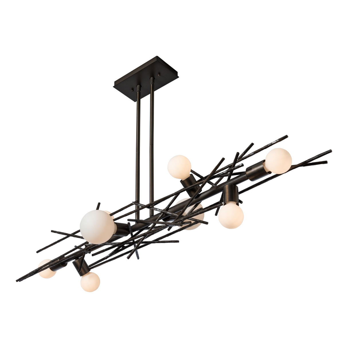 Hubbardton Forge 2024 Dark Smoke Multi Brindille 8-Light Linear Pendant
