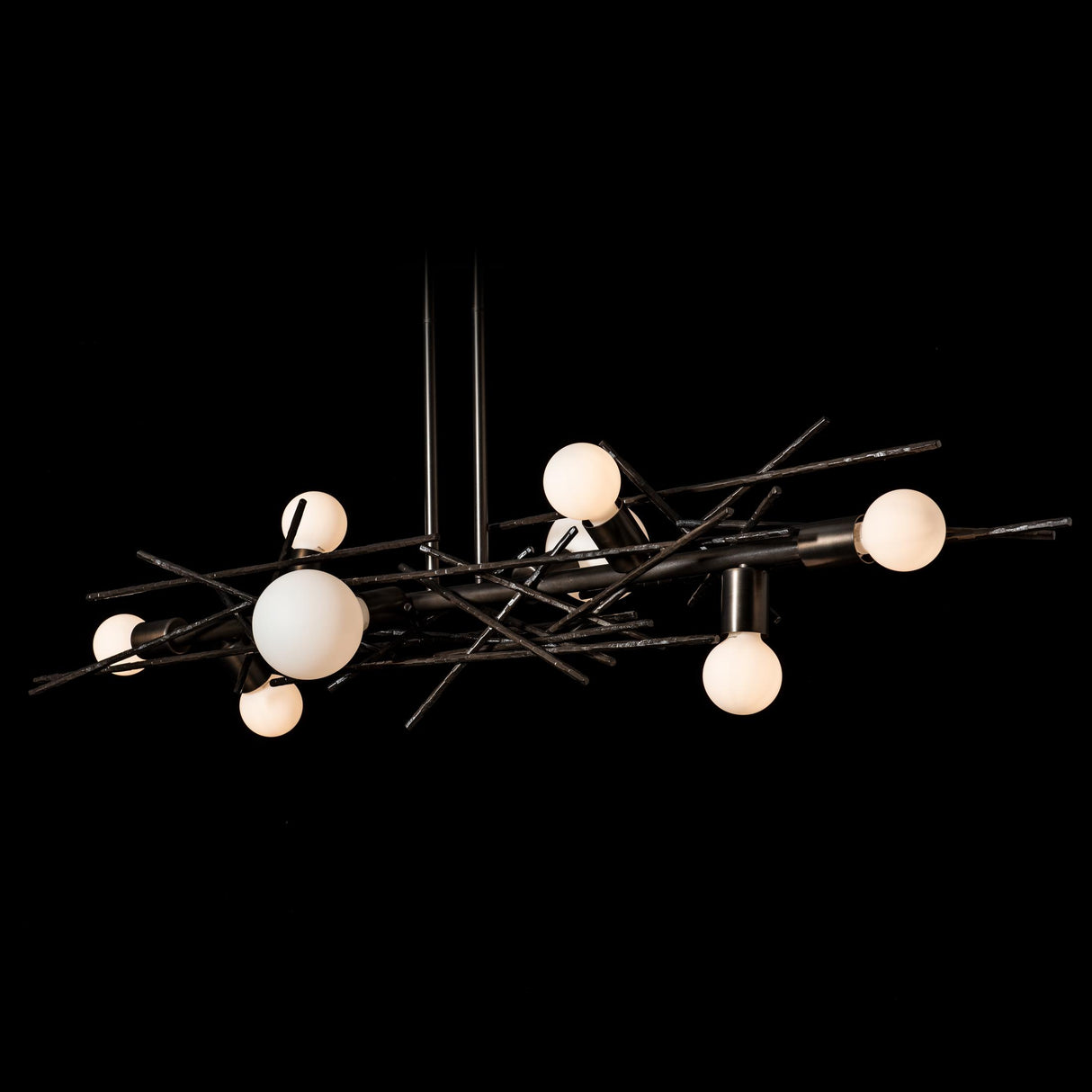 Hubbardton Forge 2024 Dark Smoke Multi Brindille 8-Light Linear Pendant