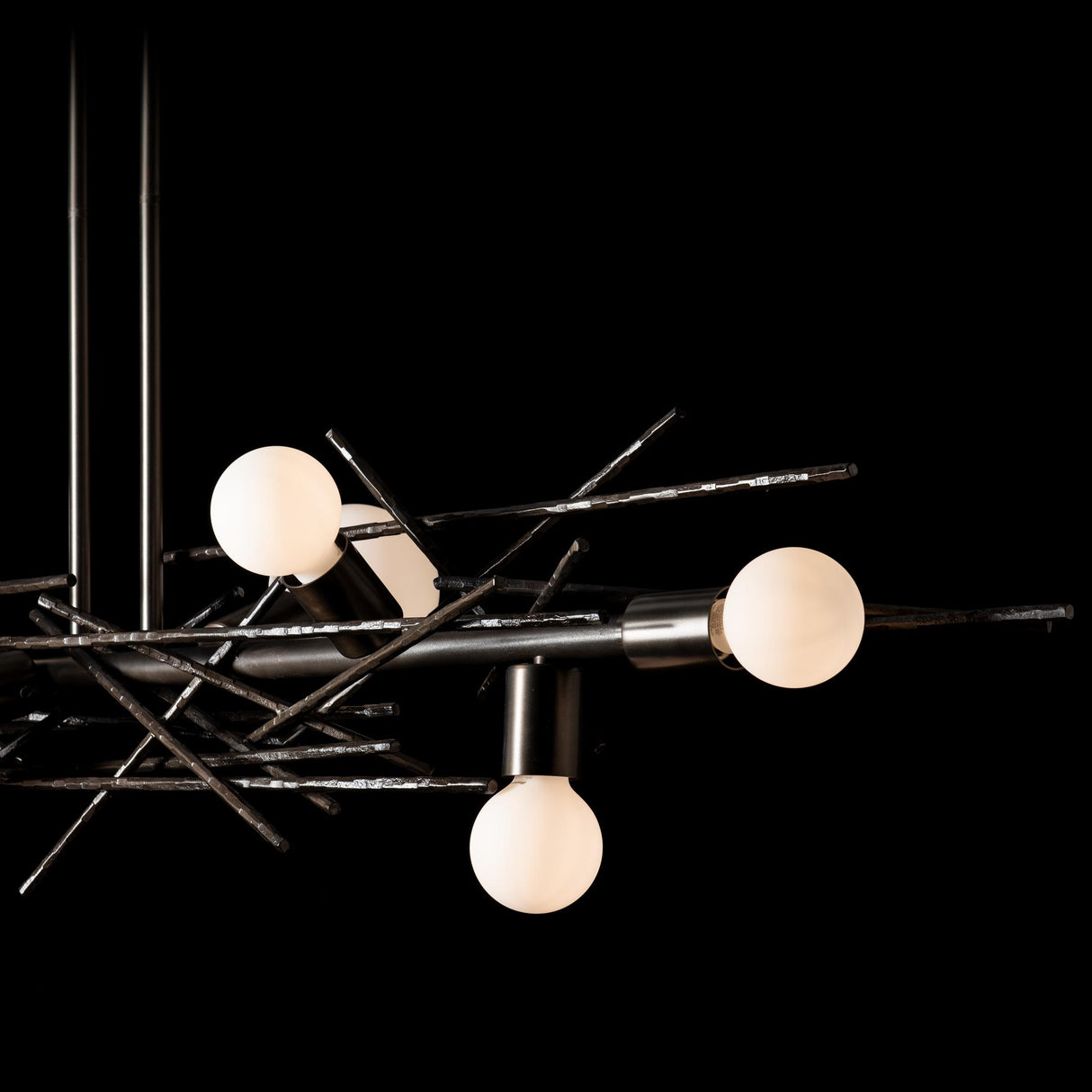 Hubbardton Forge 2024 Dark Smoke Multi Brindille 8-Light Linear Pendant