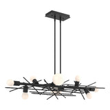 Hubbardton Forge 2024 Black Multi Brindille 8-Light Linear Pendant