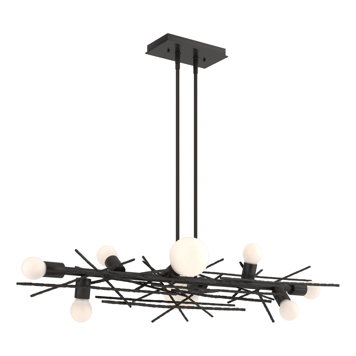Hubbardton Forge 2024 Oil Rubbed Bronze Multi Brindille 8-Light Linear Pendant