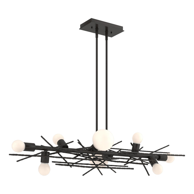 Hubbardton Forge 2024 Oil Rubbed Bronze Multi Brindille 8-Light Linear Pendant