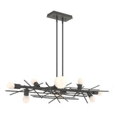 Hubbardton Forge 2024 Natural Iron Multi Brindille 8-Light Linear Pendant