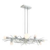 Hubbardton Forge 2024 Vintage Platinum Multi Brindille 8-Light Linear Pendant