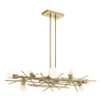 Hubbardton Forge 2024 Modern Brass Multi Brindille 8-Light Linear Pendant