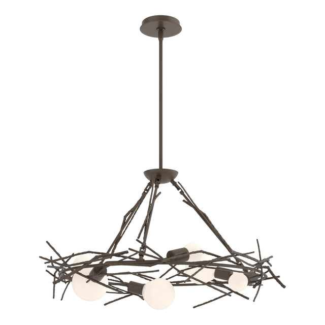 Hubbardton Forge 2024 Bronze Multi Brindille 6-Light Circular Pendant