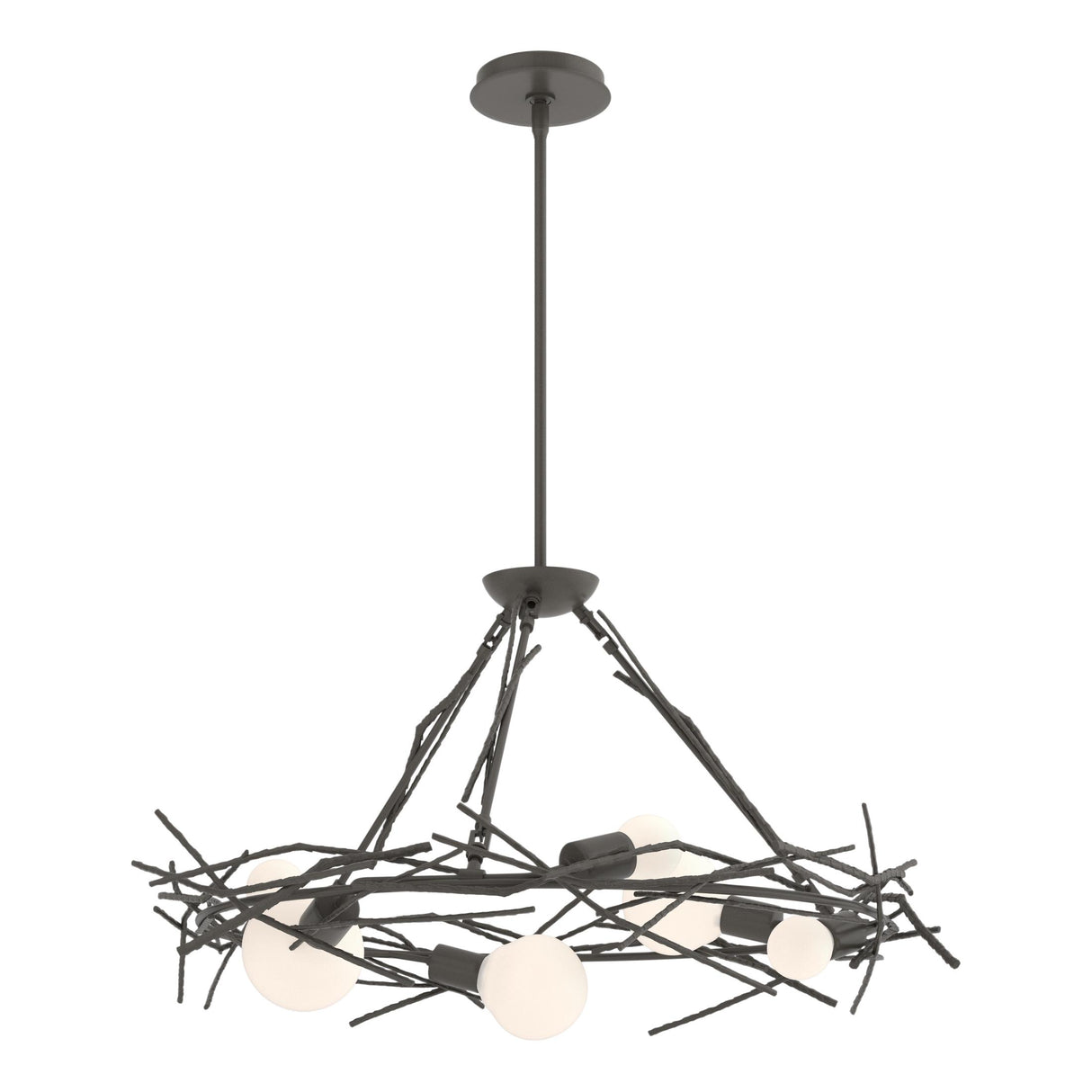 Hubbardton Forge 2024 Dark Smoke Multi Brindille 6-Light Circular Pendant