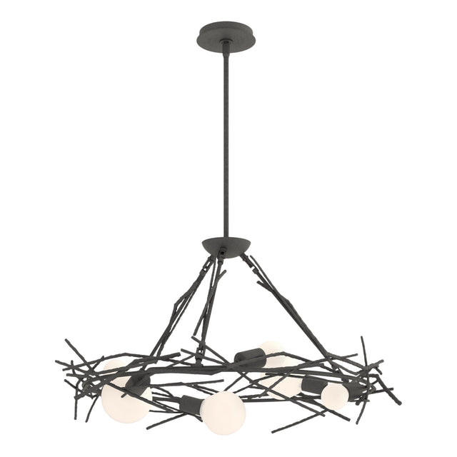 Hubbardton Forge 2024 Natural Iron Multi Brindille 6-Light Circular Pendant