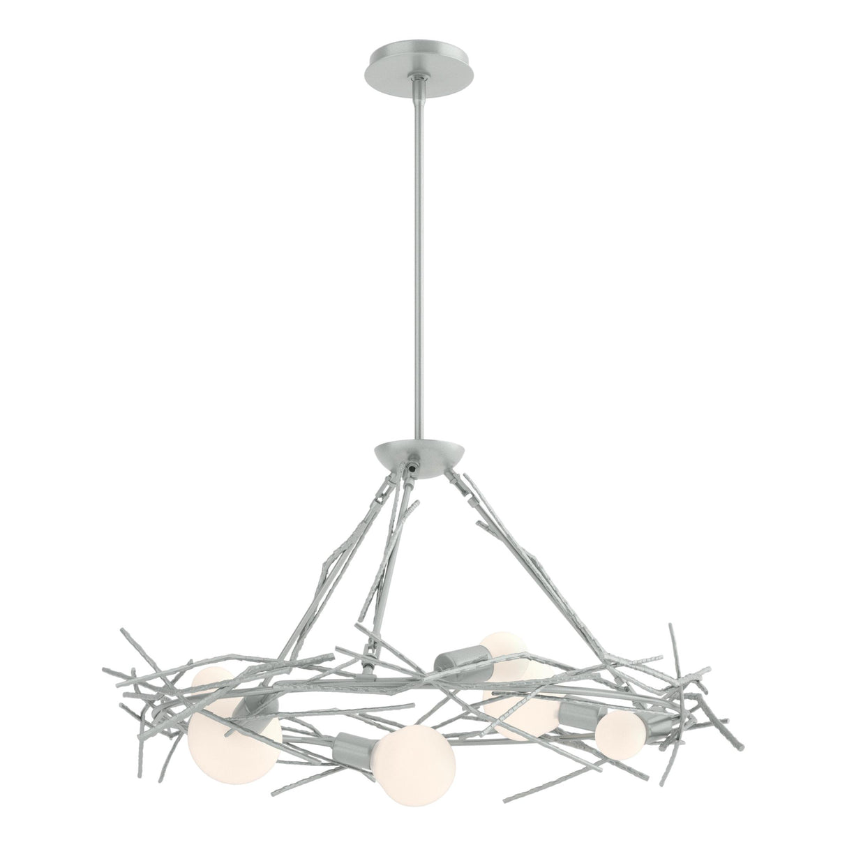 Hubbardton Forge 2024 Vintage Platinum Multi Brindille 6-Light Circular Pendant