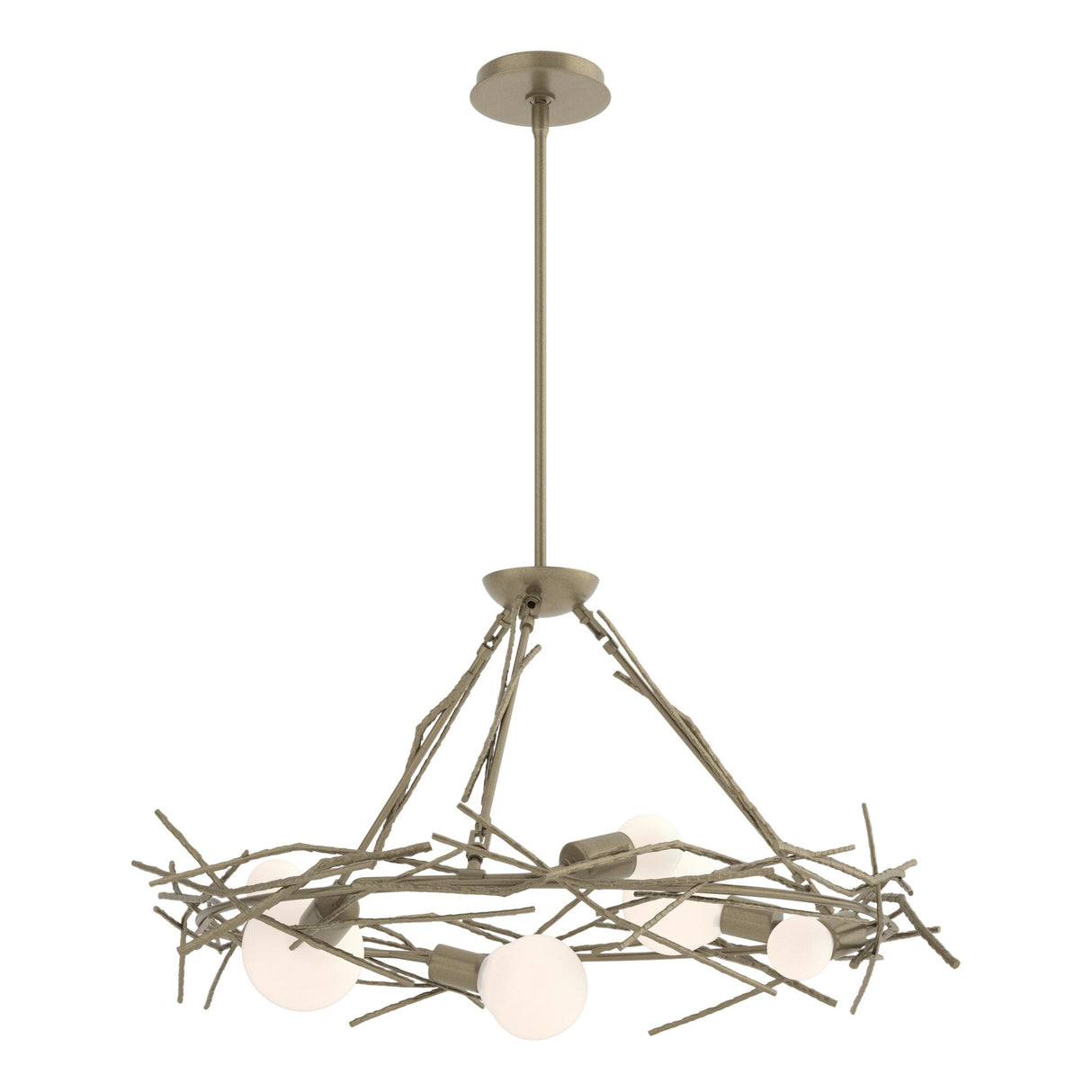 Hubbardton Forge 2024 Soft Gold Multi Brindille 6-Light Circular Pendant