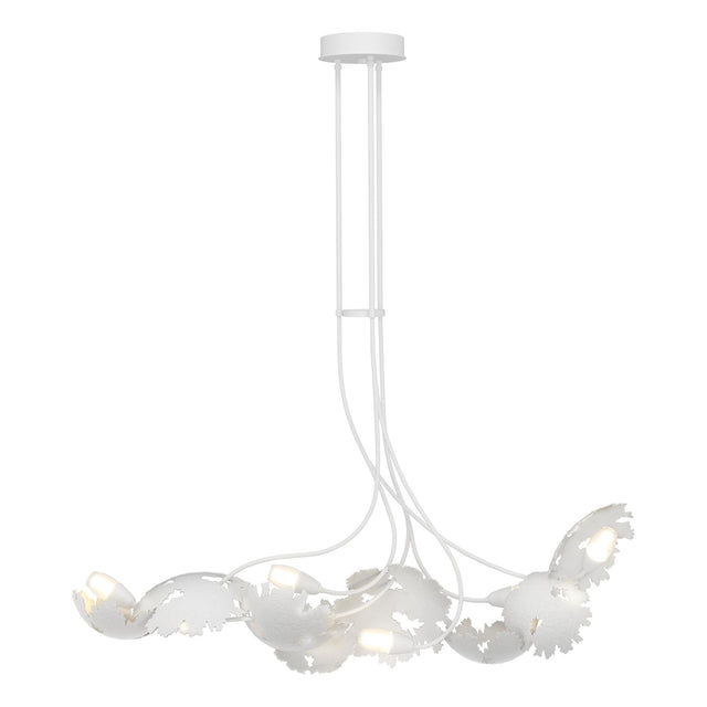 Hubbardton Forge 2024 White Clear Glass with Frosted Diffuser (YE) Multi Pangea 6-Light Linear Pendant