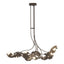 Hubbardton Forge 2024 Bronze Clear Glass with Frosted Diffuser (YE) Multi Pangea 6-Light Linear Pendant