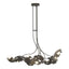 Hubbardton Forge 2024 Dark Smoke Clear Glass with Frosted Diffuser (YE) Multi Pangea 6-Light Linear Pendant
