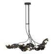 Hubbardton Forge 2024 Black Clear Glass with Frosted Diffuser (YE) Multi Pangea 6-Light Linear Pendant