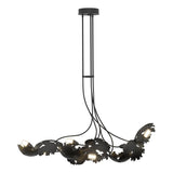 Hubbardton Forge 2024 Black Clear Glass with Frosted Diffuser (YE) Multi Pangea 6-Light Linear Pendant