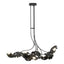 Hubbardton Forge 2024 Black Clear Glass with Frosted Diffuser (YE) Multi Pangea 6-Light Linear Pendant
