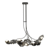Hubbardton Forge 2024 Natural Iron Clear Glass with Frosted Diffuser (YE) Multi Pangea 6-Light Linear Pendant