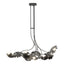 Hubbardton Forge 2024 Natural Iron Clear Glass with Frosted Diffuser (YE) Multi Pangea 6-Light Linear Pendant