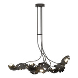 Hubbardton Forge 2024 Oil Rubbed Bronze Clear Glass with Frosted Diffuser (YE) Multi Pangea 6-Light Linear Pendant
