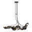 Hubbardton Forge 2024 Oil Rubbed Bronze Clear Glass with Frosted Diffuser (YE) Multi Pangea 6-Light Linear Pendant