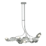 Hubbardton Forge 2024 Vintage Platinum Clear Glass with Frosted Diffuser (YE) Multi Pangea 6-Light Linear Pendant