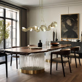 Hubbardton Forge 2024 Modern Brass Clear Glass with Frosted Diffuser (YE) Multi Pangea 6-Light Linear Pendant