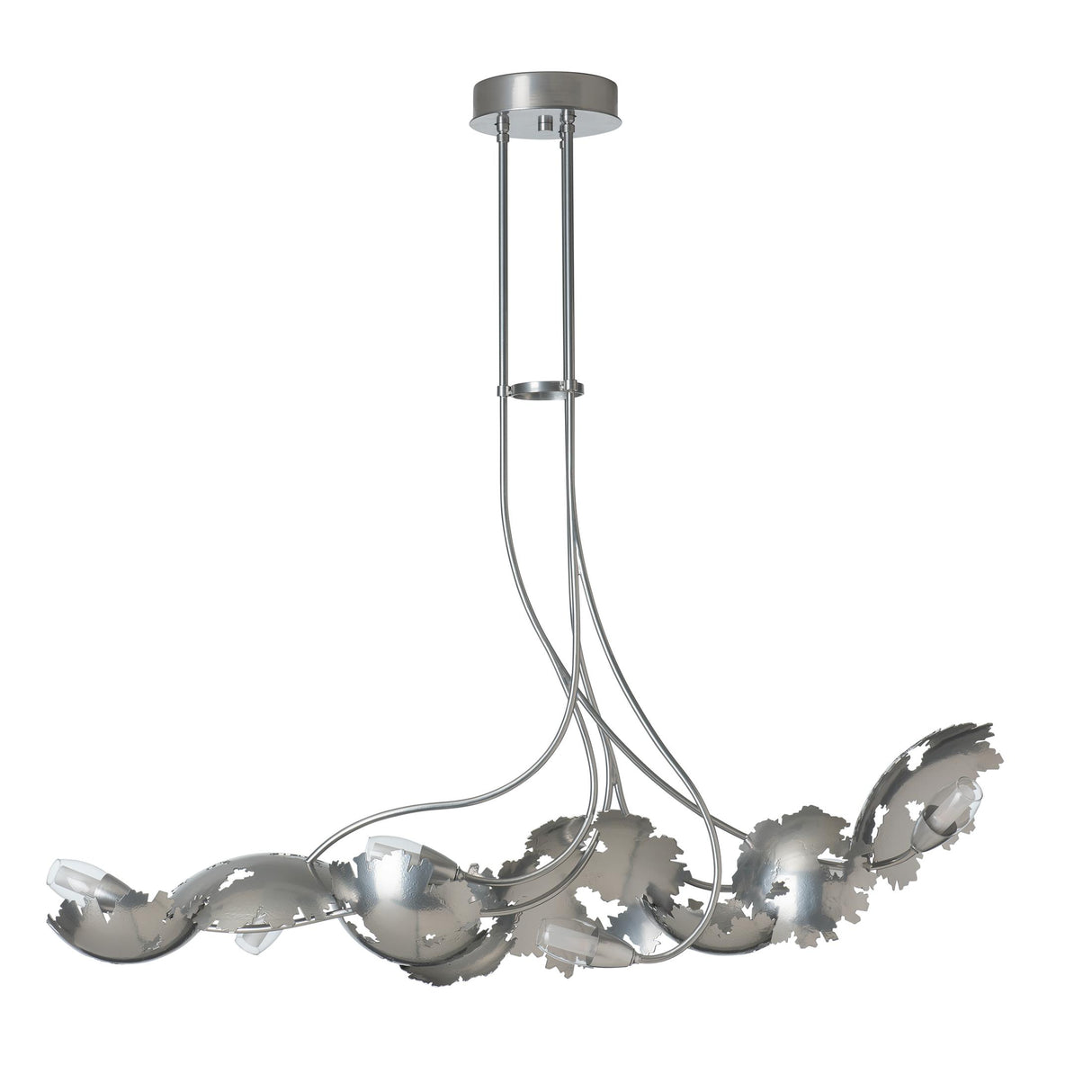 Hubbardton Forge 2024 Sterling Clear Glass with Frosted Diffuser (YE) Multi Pangea 6-Light Linear Pendant