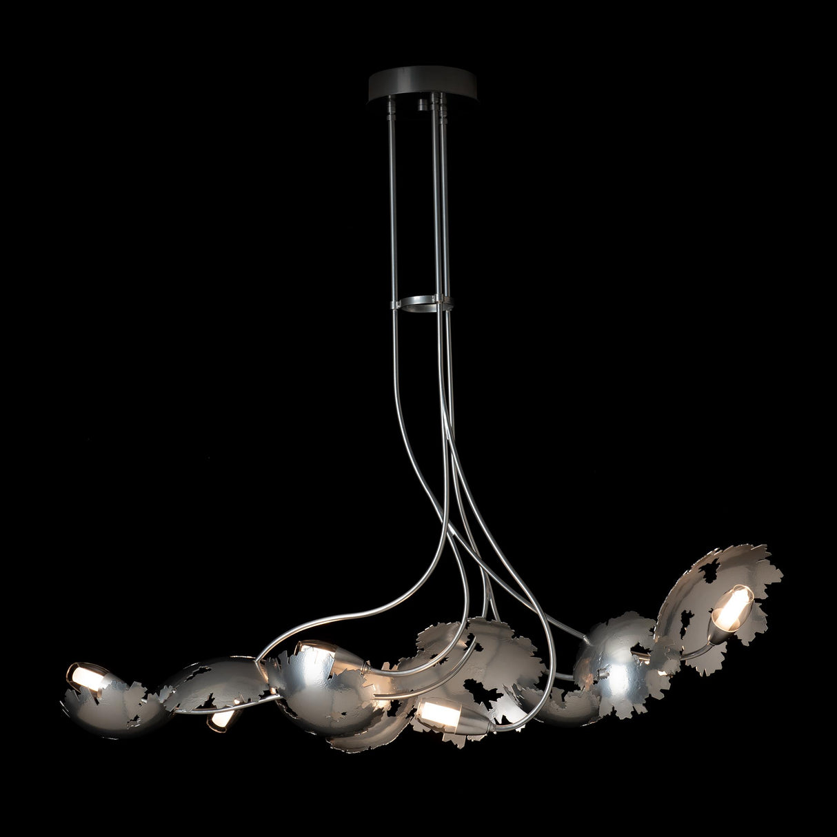 Hubbardton Forge 2024 Sterling Clear Glass with Frosted Diffuser (YE) Multi Pangea 6-Light Linear Pendant