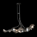 Hubbardton Forge 2024 Sterling Clear Glass with Frosted Diffuser (YE) Multi Pangea 6-Light Linear Pendant