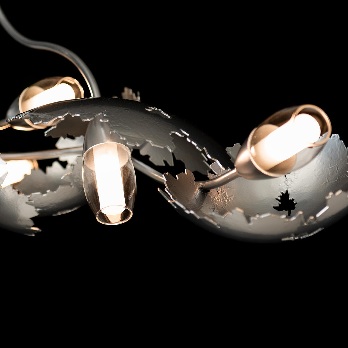 Hubbardton Forge 2024 Sterling Clear Glass with Frosted Diffuser (YE) Multi Pangea 6-Light Linear Pendant