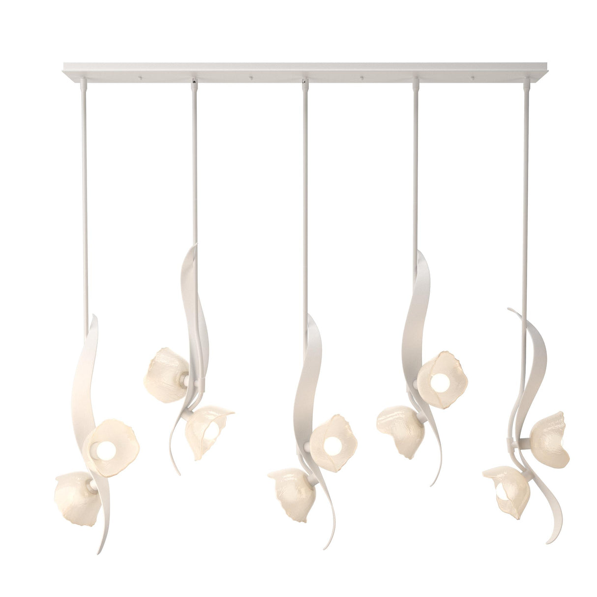 Hubbardton Forge 2024 White Frosted Glass (FD) Multi Mika 10-Light Pendant