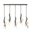 Hubbardton Forge 2024 Dark Smoke Frosted Glass (FD) Multi Mika 10-Light Pendant