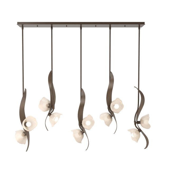 Hubbardton Forge 2024 Bronze Frosted Glass (FD) Multi Mika 10-Light Pendant