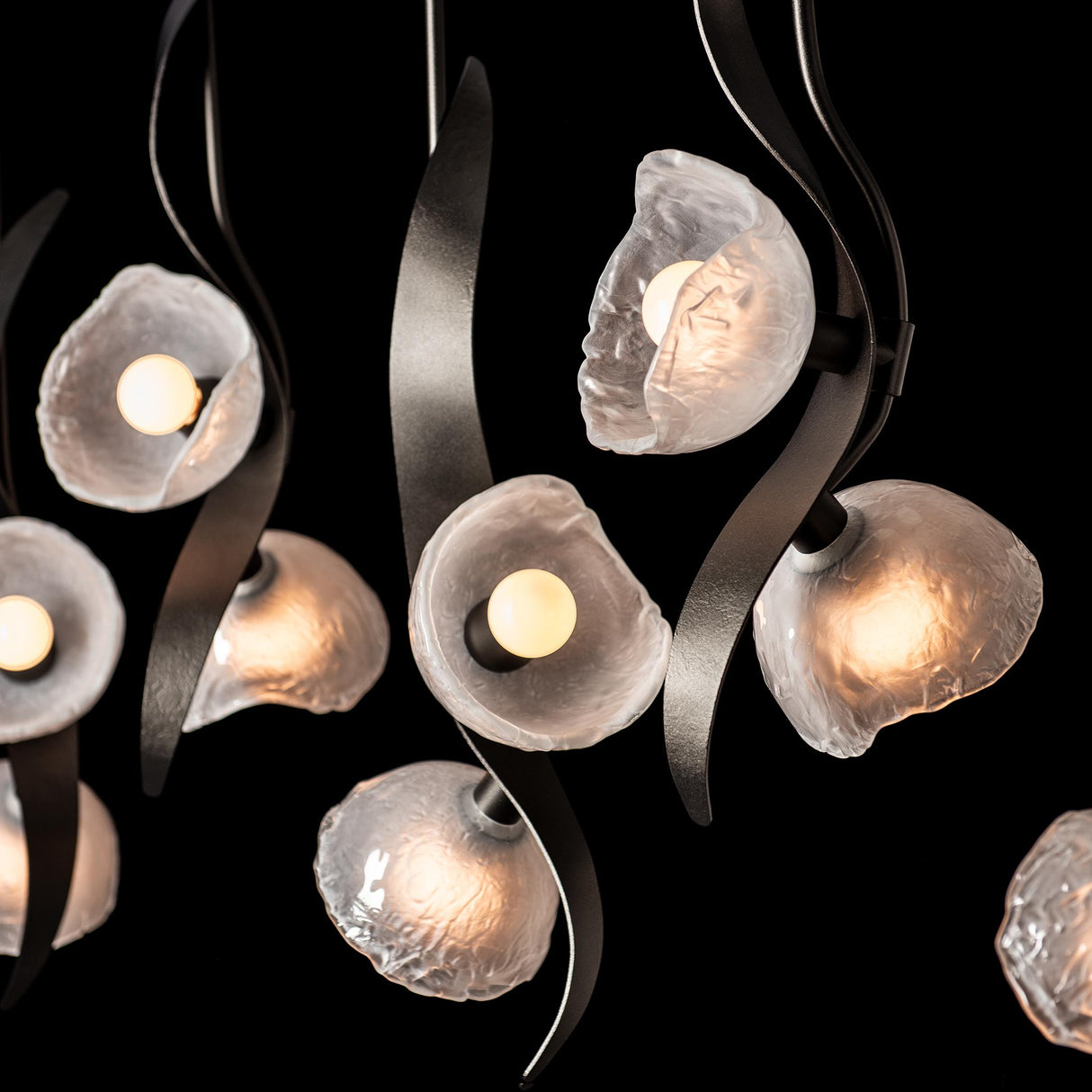 Hubbardton Forge 2024 Oil Rubbed Bronze Frosted Glass (FD) Multi Mika 10-Light Pendant