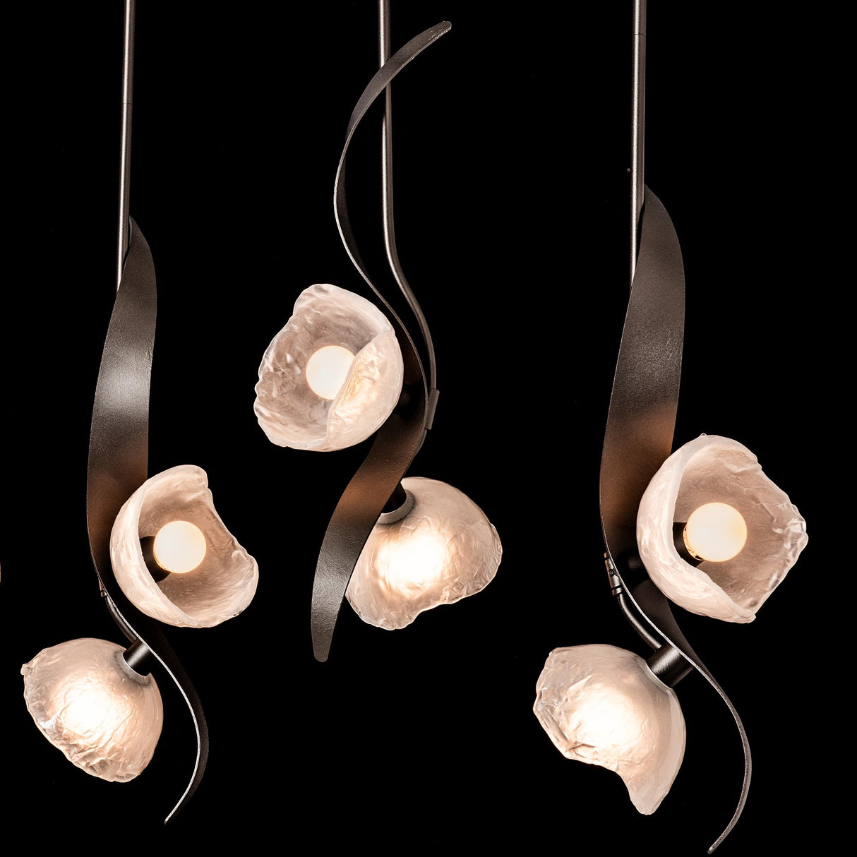 Hubbardton Forge 2024 Oil Rubbed Bronze Frosted Glass (FD) Multi Mika 10-Light Pendant