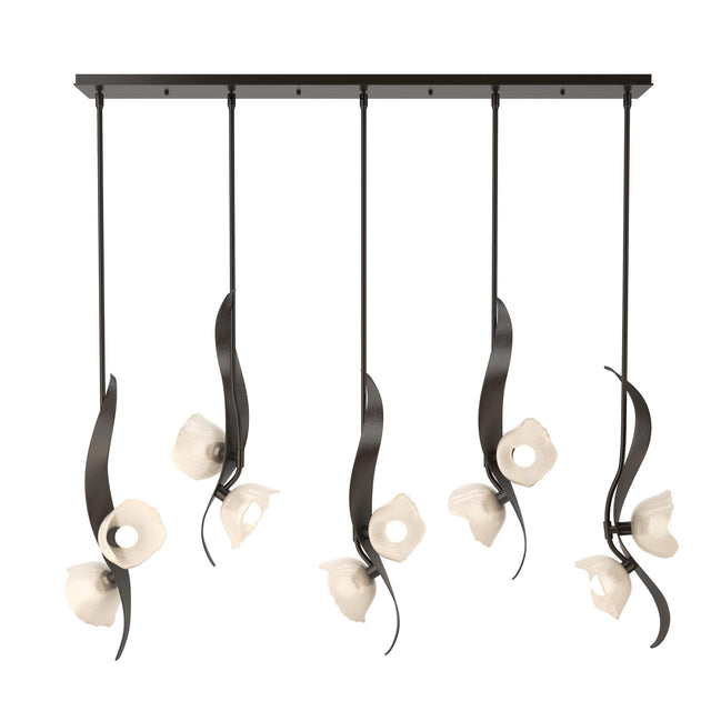 Hubbardton Forge 2024 Oil Rubbed Bronze Frosted Glass (FD) Multi Mika 10-Light Pendant
