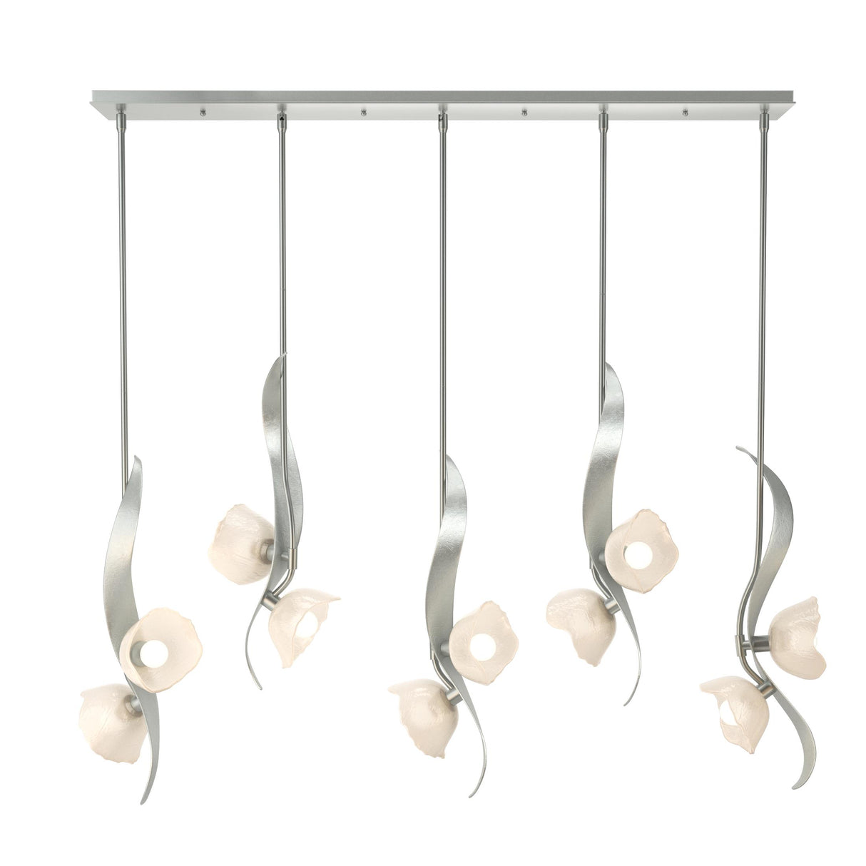 Hubbardton Forge 2024 Vintage Platinum Frosted Glass (FD) Multi Mika 10-Light Pendant