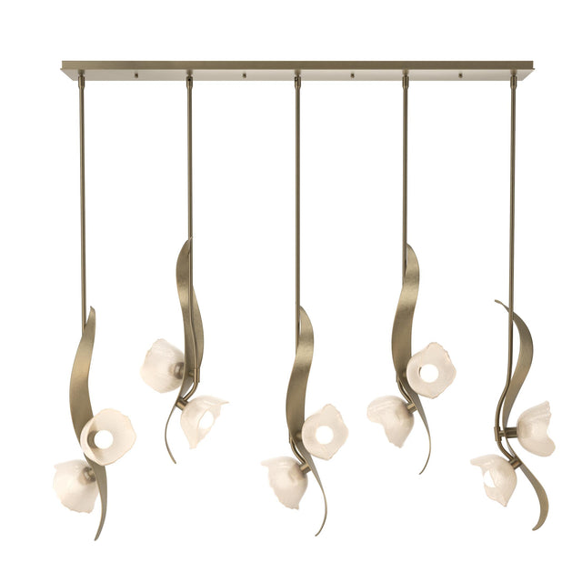 Hubbardton Forge 2024 Soft Gold Frosted Glass (FD) Multi Mika 10-Light Pendant
